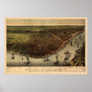 Affiche La ville de La Nouvelle-Orléans (1885)