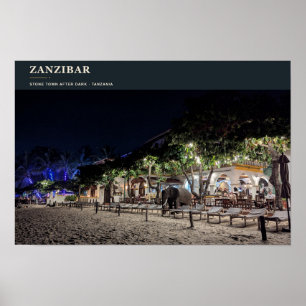 Affiche La ville de pierre de Zanzibar après la tombée de
