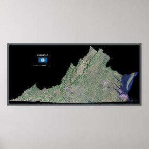 Affiche La Virginie de l'affiche de satellite de l'espace