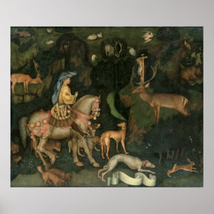 Affiche La vision de Saint Eustache, c.1438-42