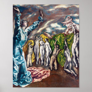 Affiche La Vision de saint Jean El Greco