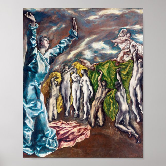 Affiche La Vision de saint Jean | El Greco | (Devant)