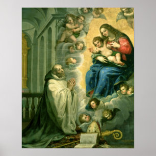 Affiche La vision de St Bernard, 1634