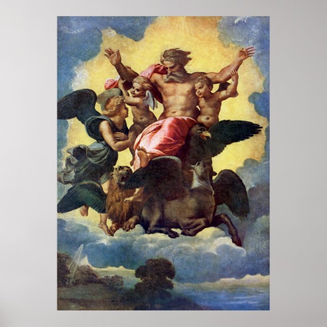 Affiche La vision d'Ézéchiel de Raphaël (1518) (Devant)