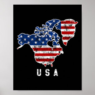 Affiche La vision drôle de Trump de la carte des États-Uni