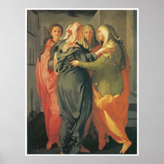 Affiche La Visitation - Jacopo Da Pontormo Canvas Imprimer (Devant)