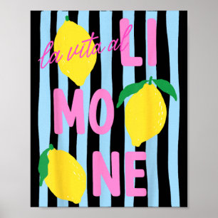 Affiche La Vita Al Limone Drôle De Citron De Fruit Italien