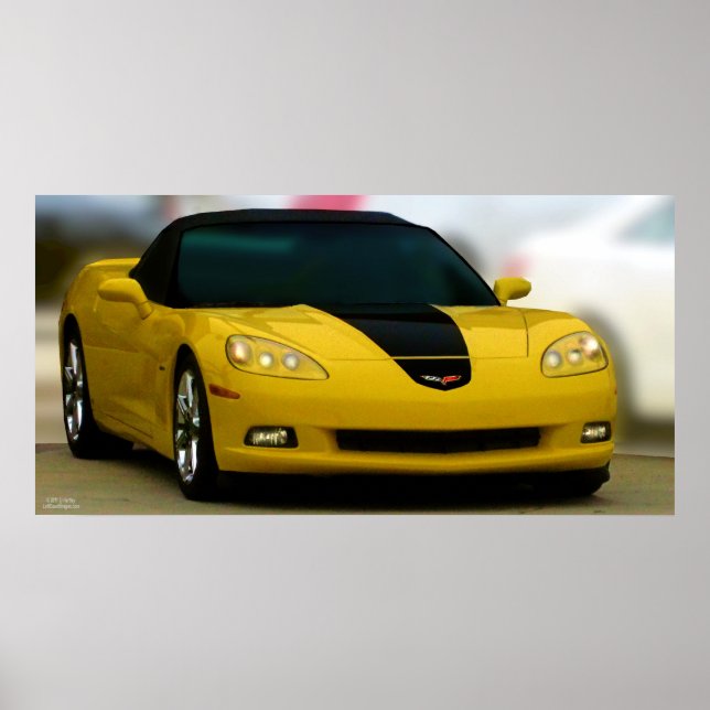 AFFICHE LA VOITURE SPORTIVE AMÉRICAINE : CORVETTE (Devant)