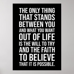 Affiche La volonté d'essayer la foi - La motivation du suc