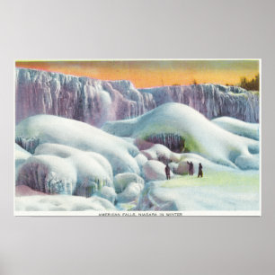 Affiche La vue de l'Américain tombe en hiver