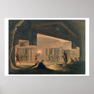 Affiche La vue intérieure des catacombes à l'Alexandrie,