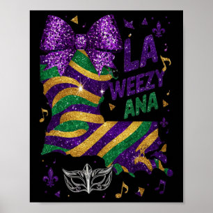 Affiche La Weezy Ana Mardi Gras Louisiane Carte Gros Mardi