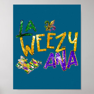 Affiche La Weezy Ana perles de Mardi Gras carnaval de la N
