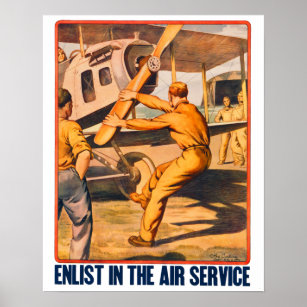 Affiche La WW1 Force aérienne s'enrôle dans le service aér