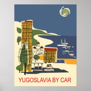 Affiche La Yougoslavie en la voiture