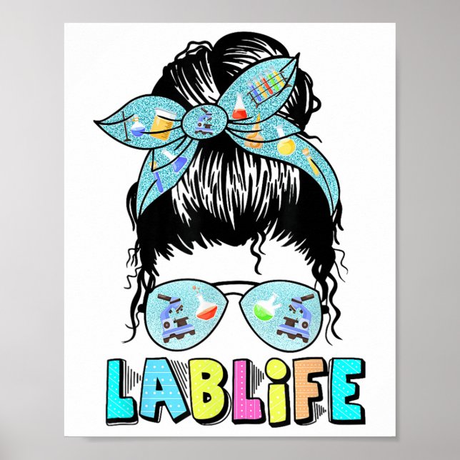 Affiche Lab Life Messy Bun Lab Week 2025 Laboratoire Médic (Devant)