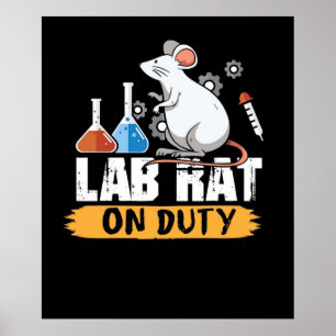 Affiche Lab Rat on Duty science souris design chemise