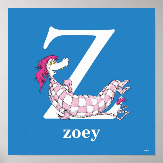 Affiche L'ABC de Dr Seuss : Lettre Z - Blanc | Ajoutez vot (Devant)