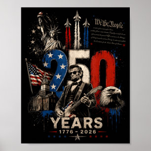 Affiche L'Abe Lincoln 16e Président Vintage Jouant de la G