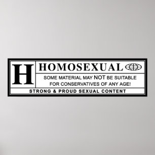 Affiche Label d'avertissement homosexuel