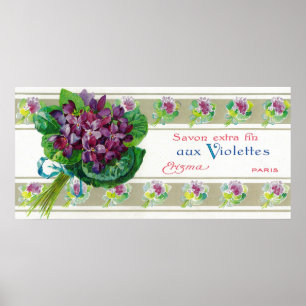 Affiche Label de savon pour violettesParis, France