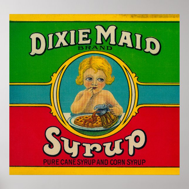 Affiche Label Dixie Maid SiropCairo, GA (Devant)