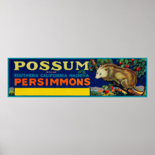 Affiche Label Possum PersimmonCalifornie du Sud