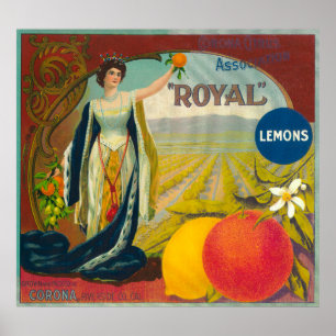 Affiche LabelCorona orange royal, CA