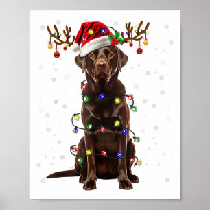 Affiche Laboratoire de chocolat Labrador Arbre de Noël Pyj