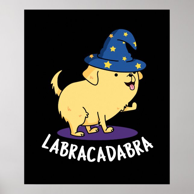 Affiche Labra-cadabra Funny Labrador Chien Pun Dark BG (Devant)