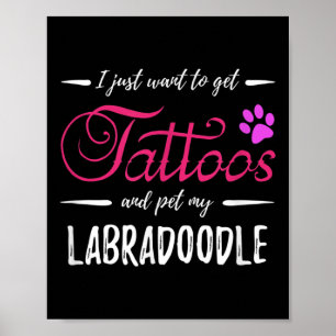 Affiche Labradoodle Amoureux des chiens Tattoo Funny Chien