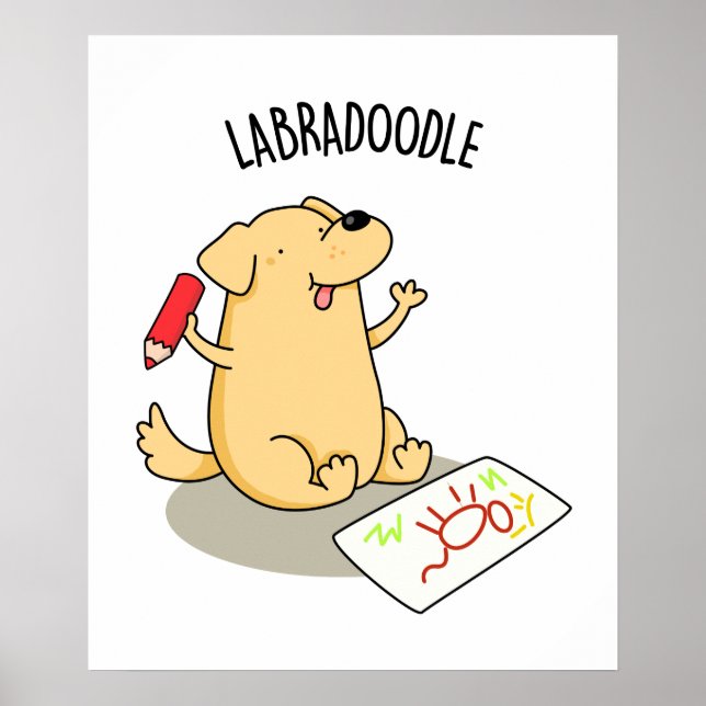 Affiche Labradoodle Funny Labrador Chien Pun (Devant)