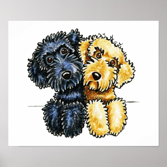 Affiche Labradoodles Jaune Noir Linked Up (Devant)