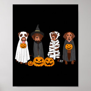 Affiche Labrador brun Halloween Fantôme Soky Chocolat Lab