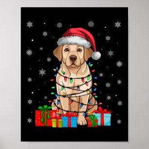 Affiche Labrador Chien laide Xmas éclat Père Noël Labrador