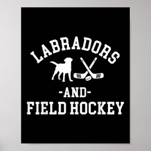Affiche Labrador chocolat jaune noir Maman Papa et hockey