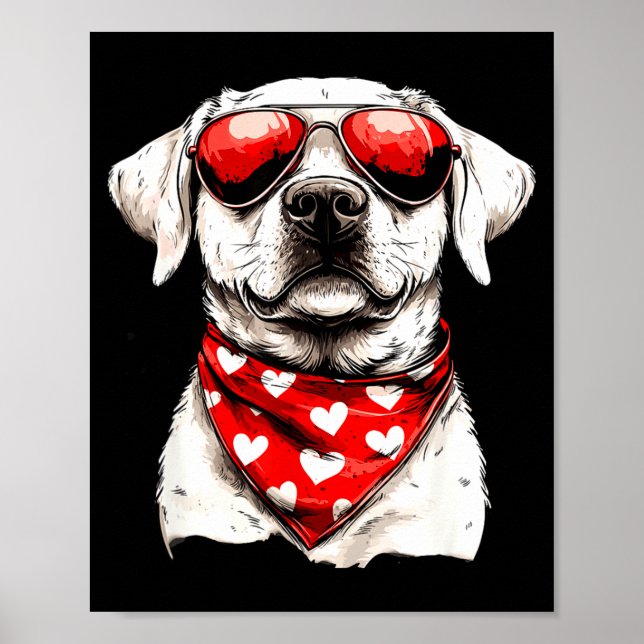 Affiche Labrador Heart Bandana Cool Lab Dog Lover Men Wome (Devant)