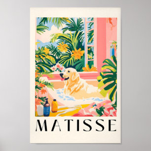 Affiche Labrador In Bathbath, Matisse Style Chig Art Print