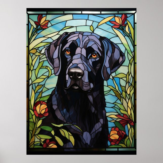 Affiche Labrador noir (Devant)