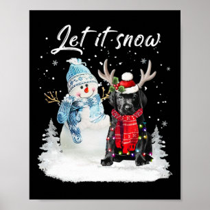 Affiche Labrador Pup Père Noël Chien Noël Snowman Xmas Paj