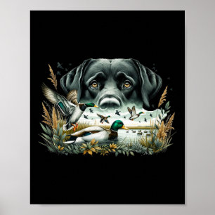 Affiche Labrador Retriever Avec Des Canards Mallard Chasse