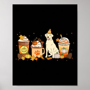 Affiche Labrador Retriever Café Citrouille épice automne M
