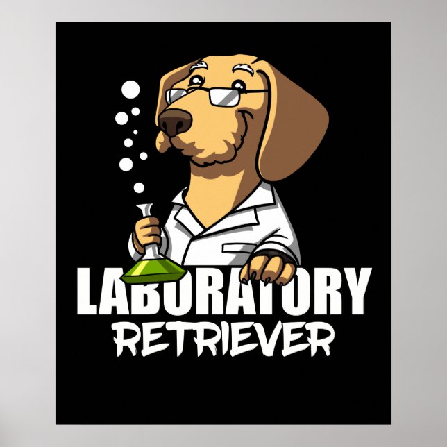 Affiche Labrador Retriever Chien Chimie Enseignant en scie (Devant)