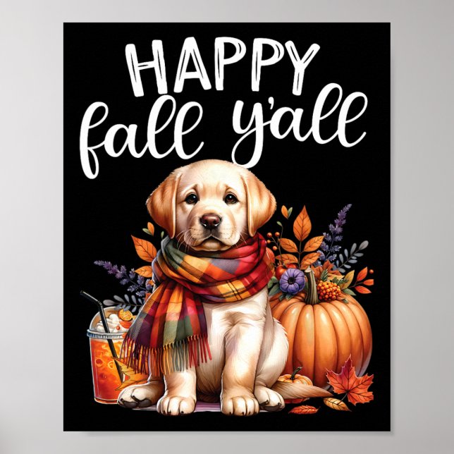 Affiche Labrador Retriever Chien Citrouille Spice Happy Fa (Devant)