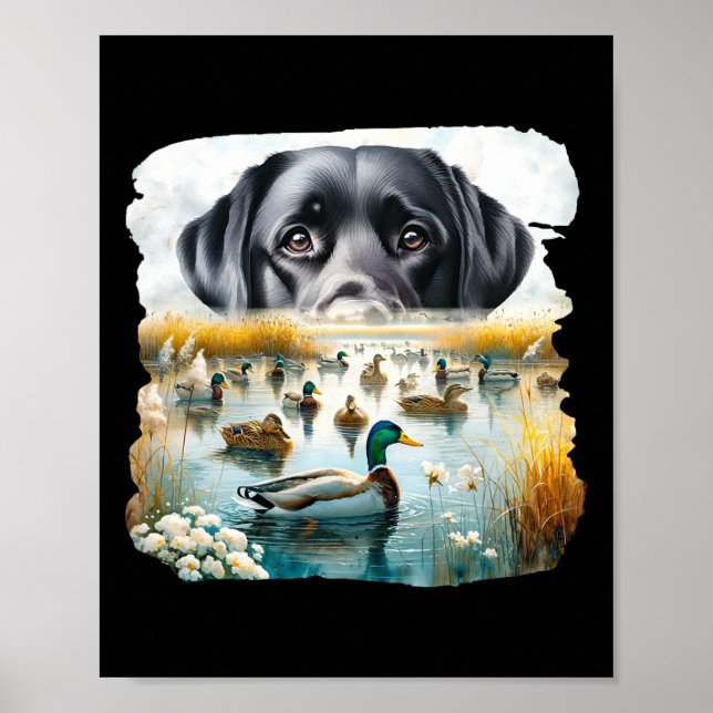 Affiche Labrador Retriever Chiens Chiens Nous Drapeau Chas (Devant)