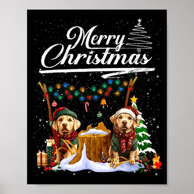 Affiche Labrador Retriever Christmas Tree Decorations Dog  (Devant)