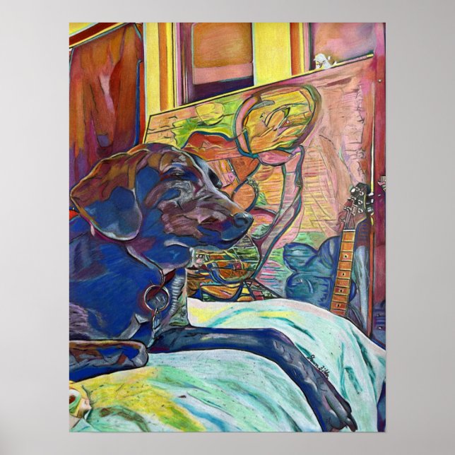 Affiche Labrador Retriever Custom Art (Devant)