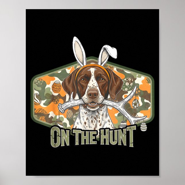 Affiche Labrador retriever de Pâques drôle à la chasse au  (Devant)