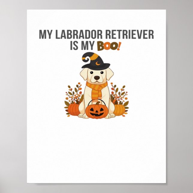 Affiche Labrador Retriever Halloween Chien drôle Éffrayant (Devant)