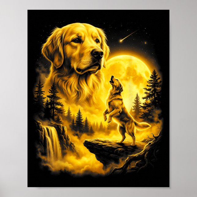 Affiche Labrador Retriever Jaune Hurlement à l'Art de la L (Devant)